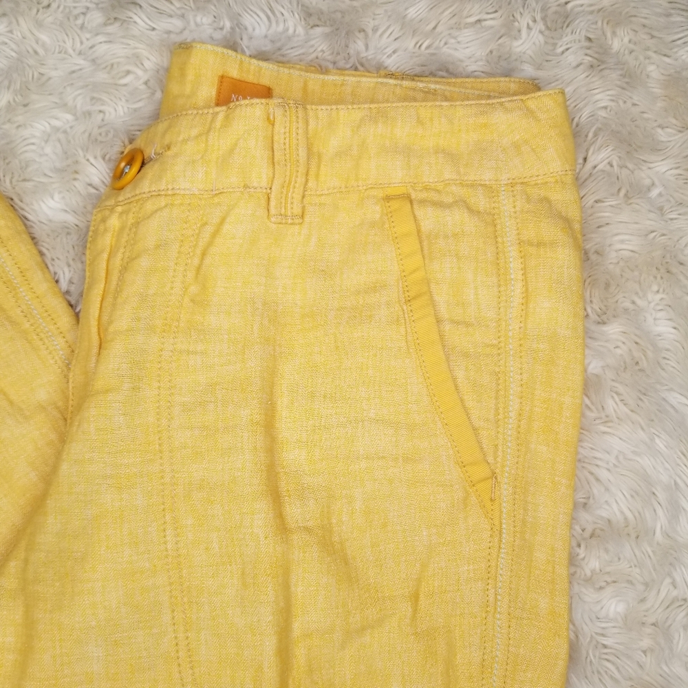 Anthropologie Pilcro Linen Trouser Pants Yellow Wide Leg Wmn's Size 10 Anthro - Picture 3 of 7